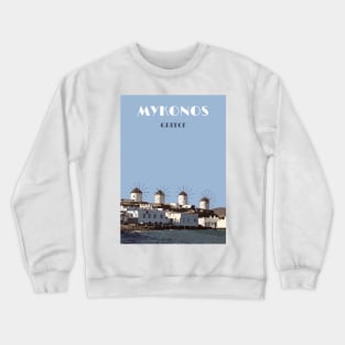 Mykonos Travel Poster Print Crewneck Sweatshirt